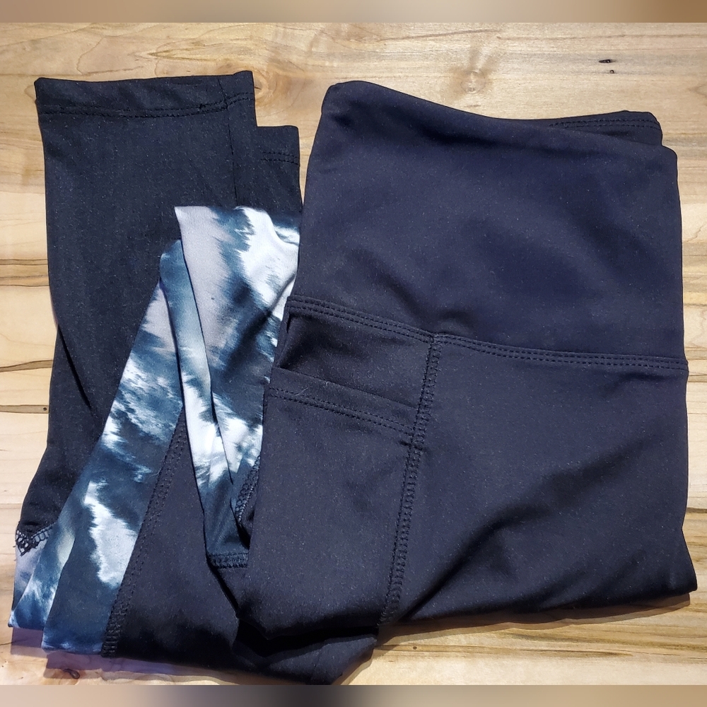 ☆3/35$ | BALLY TOTAL FITNESS | Black & Stormy Active Leggings in size M
